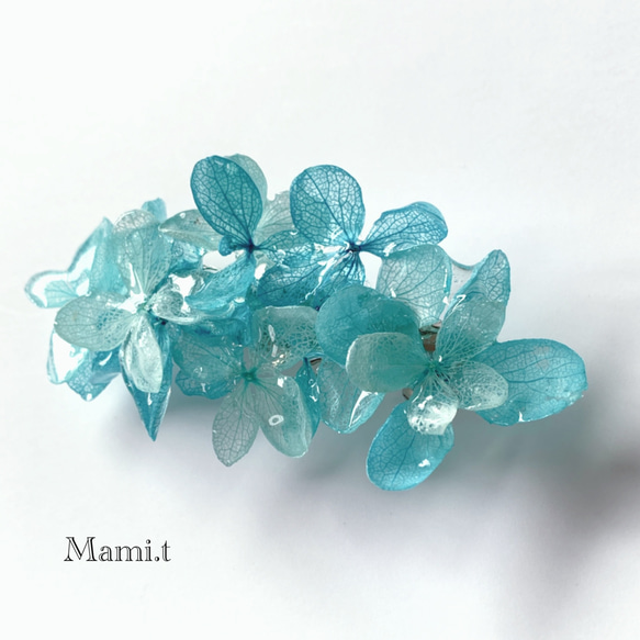 《Mami.t》  本物 紫陽花 ブルーグラデーションミニバレッタ 4枚目の画像