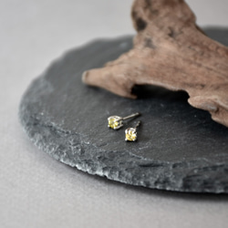 手製天然黃色電氣石(碧璽)耳釘耳環 // 天然寶石 // 十月份生日石 第3張的照片