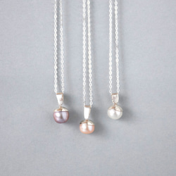 手製淡水珍珠配925銀墜子，三色選擇 第1張的照片