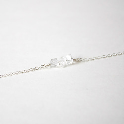 シンプルで透明な輝くダイヤモンド、925シルバーブレスレット// 4月の誕生石 2枚目の画像