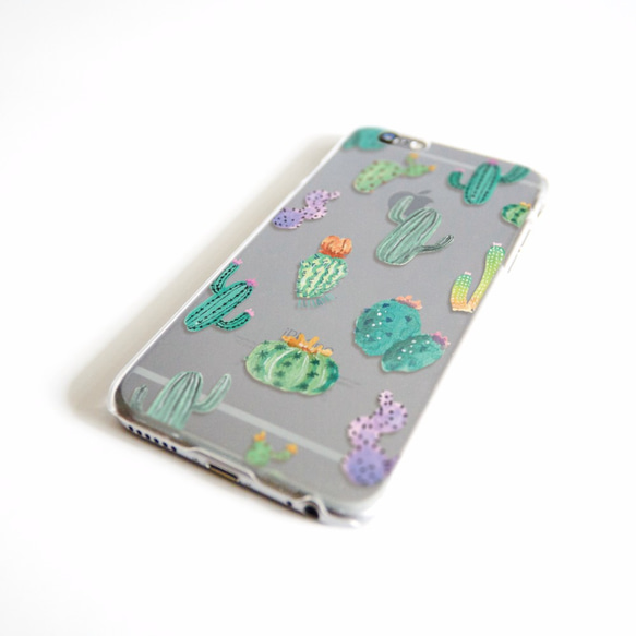 水彩風微浮雕 仙人掌圖案手機殼 // Phone Case 第3張的照片