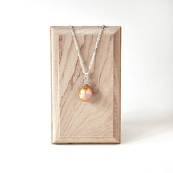 トパーズペンダント鎖骨ネックレス付き手作りの淡水金属の真珠// 6月の誕生日の石 3枚目の画像