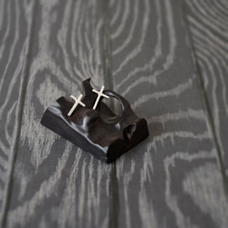 手製簡約925銀十字架造型耳釘耳環 // 十字架耳環 第1張的照片