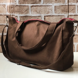 茶色帆布の2wayバッグ（Lサイズ） 1枚目の画像