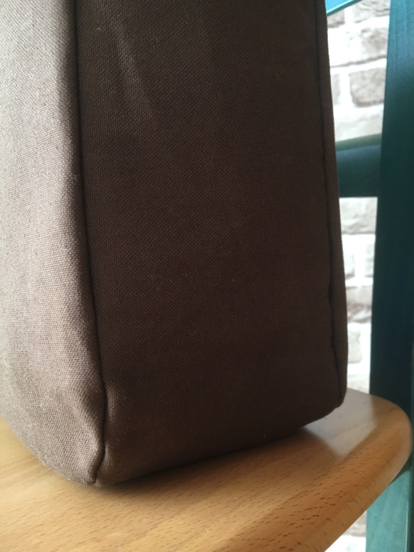茶色帆布の2wayバッグ（Lサイズ） 2枚目の画像