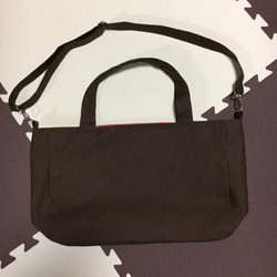 茶色帆布の2wayバッグ（Lサイズ） 3枚目の画像