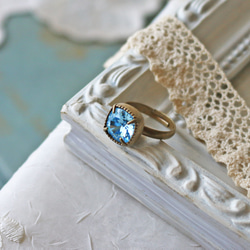 ◆施華洛世奇，海藍寶石，一粒戒指 第1張的照片
