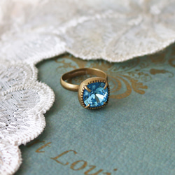 ◆施華洛世奇，海藍寶石，一粒戒指 第2張的照片