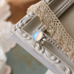 【printemps】ガラスリング　２個セット　クリア　オーロラ printemps】ガラスリング 2個セット クリア オーロラ printemps