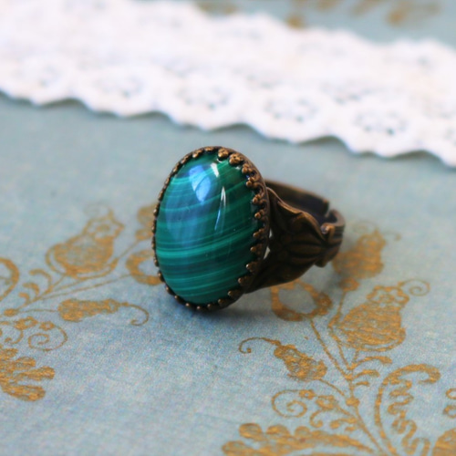 天然石　マラカイト　孔雀石　リング　彫金　指輪　SILVER 超美品】 マラカイト リング シルバーリング 孔雀石 指輪 天然石