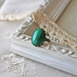 天然石　マラカイト　孔雀石　リング　彫金　指輪　SILVER 1_445d2a06f12a9baa53d28dd610dc