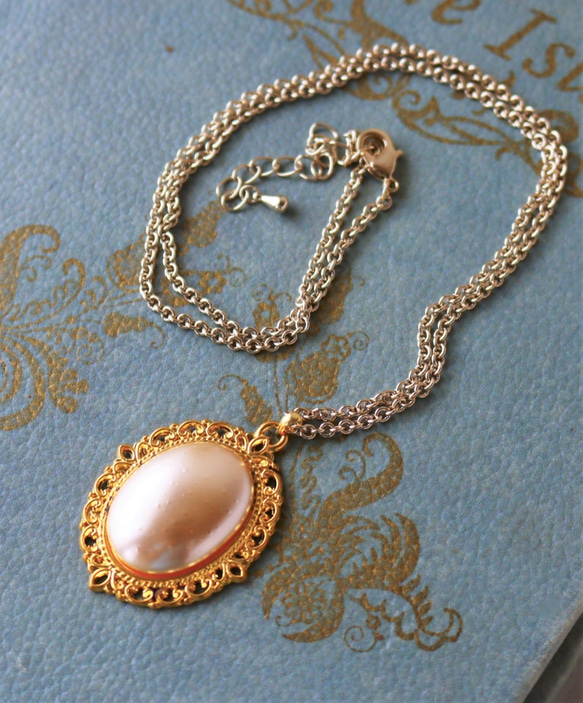 ◆復古亞克力珍珠，仿古風格，項鍊，一件 第1張的照片