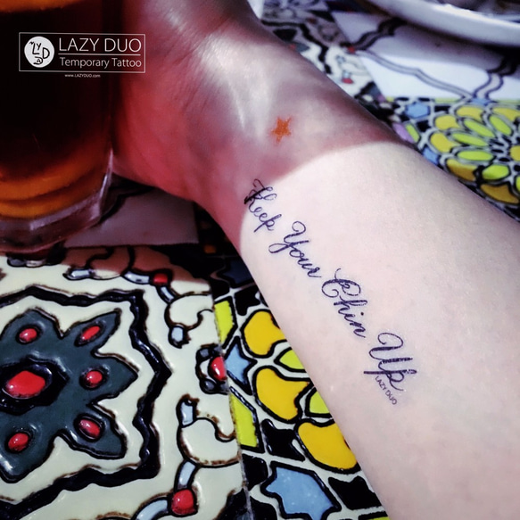 LAZY DUO 組合09 貼るTATOO 一時的な入れ墨 タトゥーステッカー ローズ 防水防汗 台湾製 幾何学 綺麗 5枚目の画像