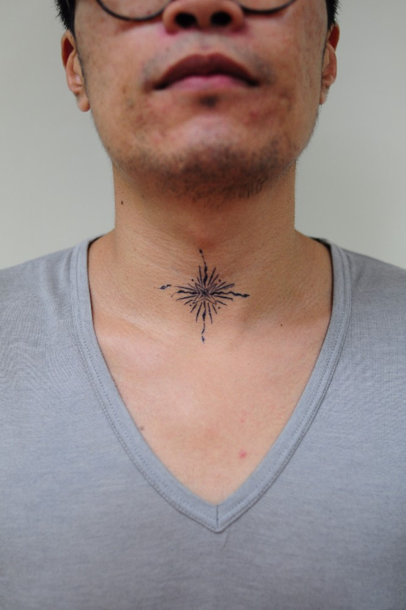 LAZY DUO Temporary tattoo 刺青 紋身貼紙 幾何 星 簡約 指南針 錬金術 精靈 箭 唯美 月 第3張的照片