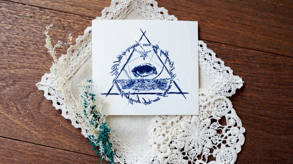 LAZY DUO TATOO 一時的な入れ墨 タトゥーステッカー 幾何学 眼 瞳 青 自然 手描き ダーツ 刺青 三角 3枚目の画像