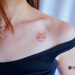 LAZY DUO 貼るTATOO 一時的な入れ墨 タトゥーステッカー 水彩 ペット カラー レインボー 猫 犬 可愛い 4枚目の画像