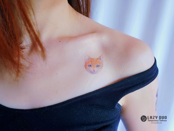 LAZY DUO 貼るTATOO 一時的な入れ墨 タトゥーステッカー 水彩 ペット カラー レインボー 猫 犬 可愛い 4枚目の画像