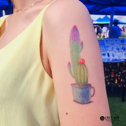 LAZY DUO貼るTATOO 一時的な入れ墨 タトゥーステッカー 水彩 ペット カクタス サボテン CACTUS 草木 5枚目の画像