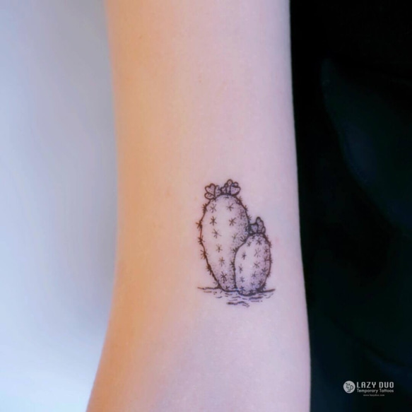 LAZY DUO貼るTATOO 一時的な入れ墨 タトゥーステッカー 水彩 ペット カクタス サボテン CACTUS 草木 2枚目の画像