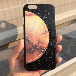 iPhone 5 / 5S SE 防水 ケース 保護シェル  惑星 火星 かせいじん Mars ビニールレコード 手作り 1枚目の画像