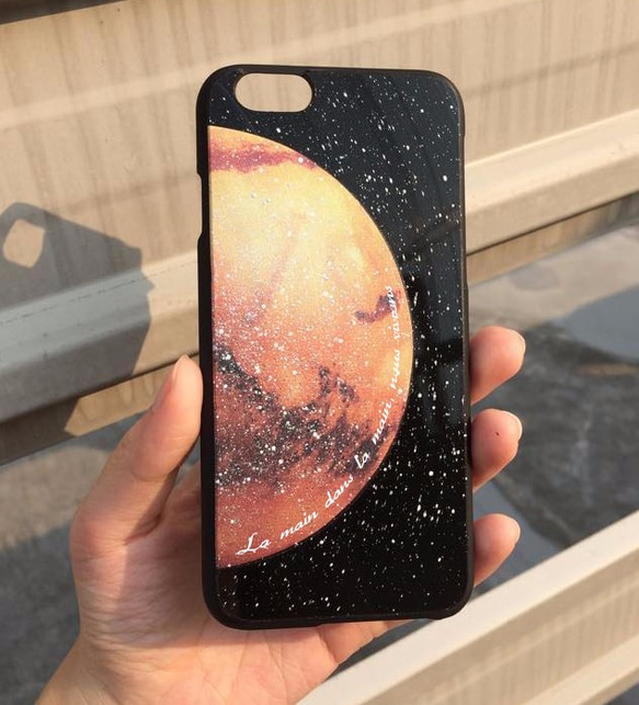 iPhone 5 / 5S SE 防水 ケース 保護シェル  惑星 火星 かせいじん Mars ビニールレコード 手作り 1枚目の画像