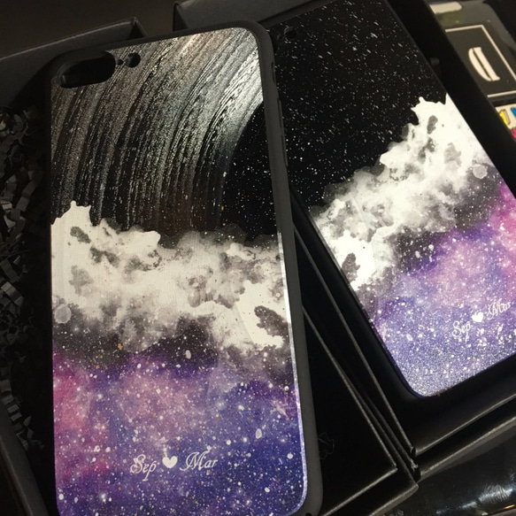 セール // iPhone X / 8 Plus 防水 ケース 保護シェル  惑星 ムーン ビニールレコード 1枚目の画像