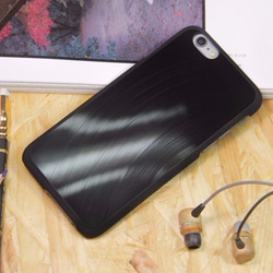 iPhone 7 Plus 防水 ケース 保護シェル ビニールレコード 手作り // 黒 2枚目の画像