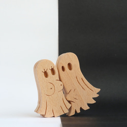 手工木製磁合擺設 木質模型 色色鬼 禮物訂製 第1張的照片