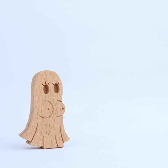 手工木製磁合擺設 木質模型 色色鬼 禮物訂製 第3張的照片