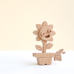 手工木製磁合擺設 木質模型 幸福太陽花 禮物訂製 第2張的照片