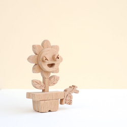 手工木製磁合擺設 木質模型 幸福太陽花 禮物訂製 第3張的照片