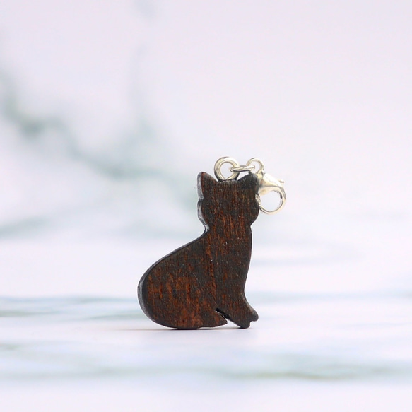 手作り木製ペンダント猫ペンダント/カスタムペンダントギフト 2枚目の画像