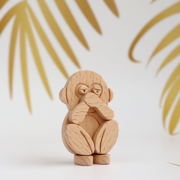 手工木製磁合擺設 木質模型  三猿＠非禮勿說  禮物訂製 第1張的照片