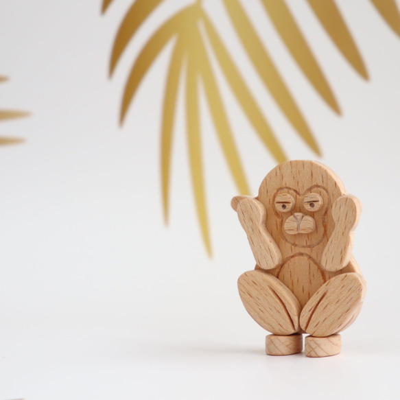 手工木製磁合擺設 木質模型  三猿＠非禮勿聽  禮物訂製 第1張的照片