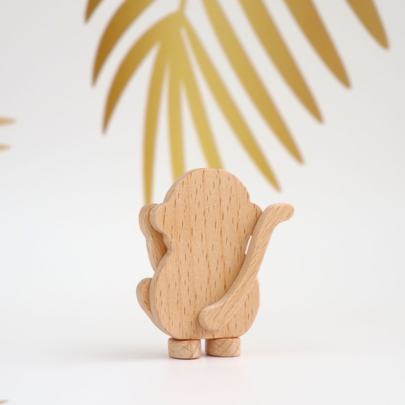 手工木製磁合擺設 木質模型  三猿＠非禮勿聽  禮物訂製 第4張的照片