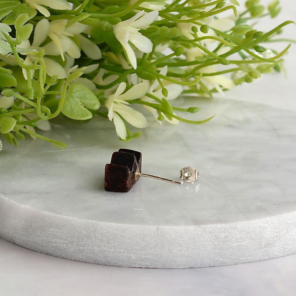 手工木製耳環  純銀耳針  ”皇冠”   單個 禮物訂製 第2張的照片