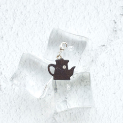 木製吊飾 咖啡壺 墜子 (可改變在頸鍊／手鍊／耳環) 第2張的照片