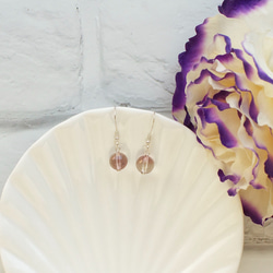 奧地利粉紅水晶垂墜純銀耳環 禮物訂製 (可改夾式耳夾) 第3張的照片