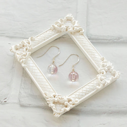 奧地利粉紅水晶垂墜純銀耳環 禮物訂製 (可改夾式耳夾) 第4張的照片