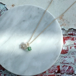 奧地利 六角星 綠水晶項鍊 禮物訂製 第2張的照片