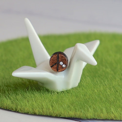 手工木製耳環 純銀耳針  “和平"  單個 禮物訂製 第3張的照片