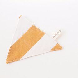 三角コースター / ヴィンテージ白×オレンジストライプA 2枚目の画像