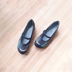 刺繡手工氣墊女鞋-怡蘭自得(琉璃藍) 第2張的照片