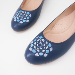 手作り靴-錦簇花語(デープネイビー色) 2枚目の画像