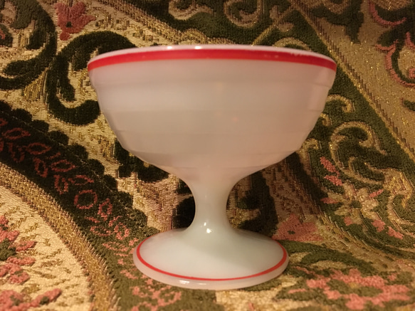 ミルクガラス デザートカップ ボウル アンティーク ビンテージ アメリカ 2枚目の画像