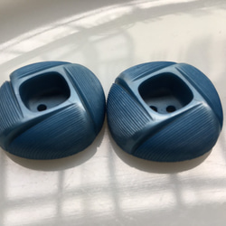 アンティーク ボタン 2個セット ブルー特大 青 ビンテージ 昭和 レトロ 個性的なボタン ハンドメイド素材 イヤリング 6枚目の画像