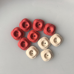 アンティーク ボタン 10個セット 小 ビンテージ 昭和 レトロ 個性的 ハンドメイド素材 ピンク 白 アクセサリー 1枚目の画像