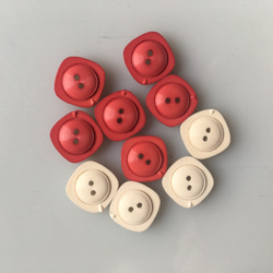 アンティーク ボタン 10個セット 小 ビンテージ 昭和 レトロ 個性的 ハンドメイド素材 ピンク 白 アクセサリー 3枚目の画像