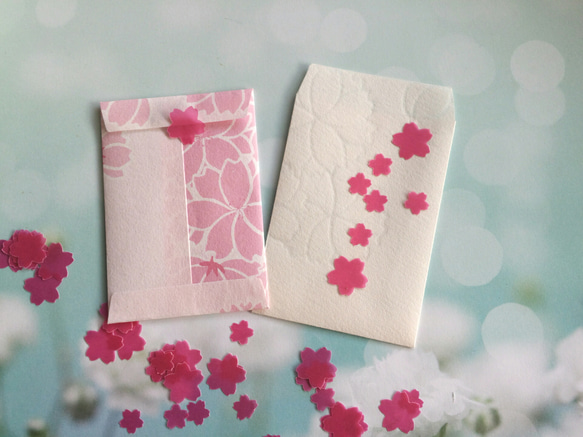 伊予和紙の桜咲くぽち袋8枚セット 4枚目の画像