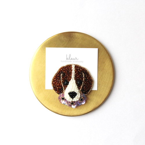 ビーズ刺繍 ビーグル犬のブローチ a ブローチ kleur 通販 11921783